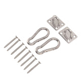200kg Outdoor Swing Hook Set with Square Door Buckle Spring Hook 304 Stainless Steel Hammock Hook Set for Porch Yoga - Close-Up Angle