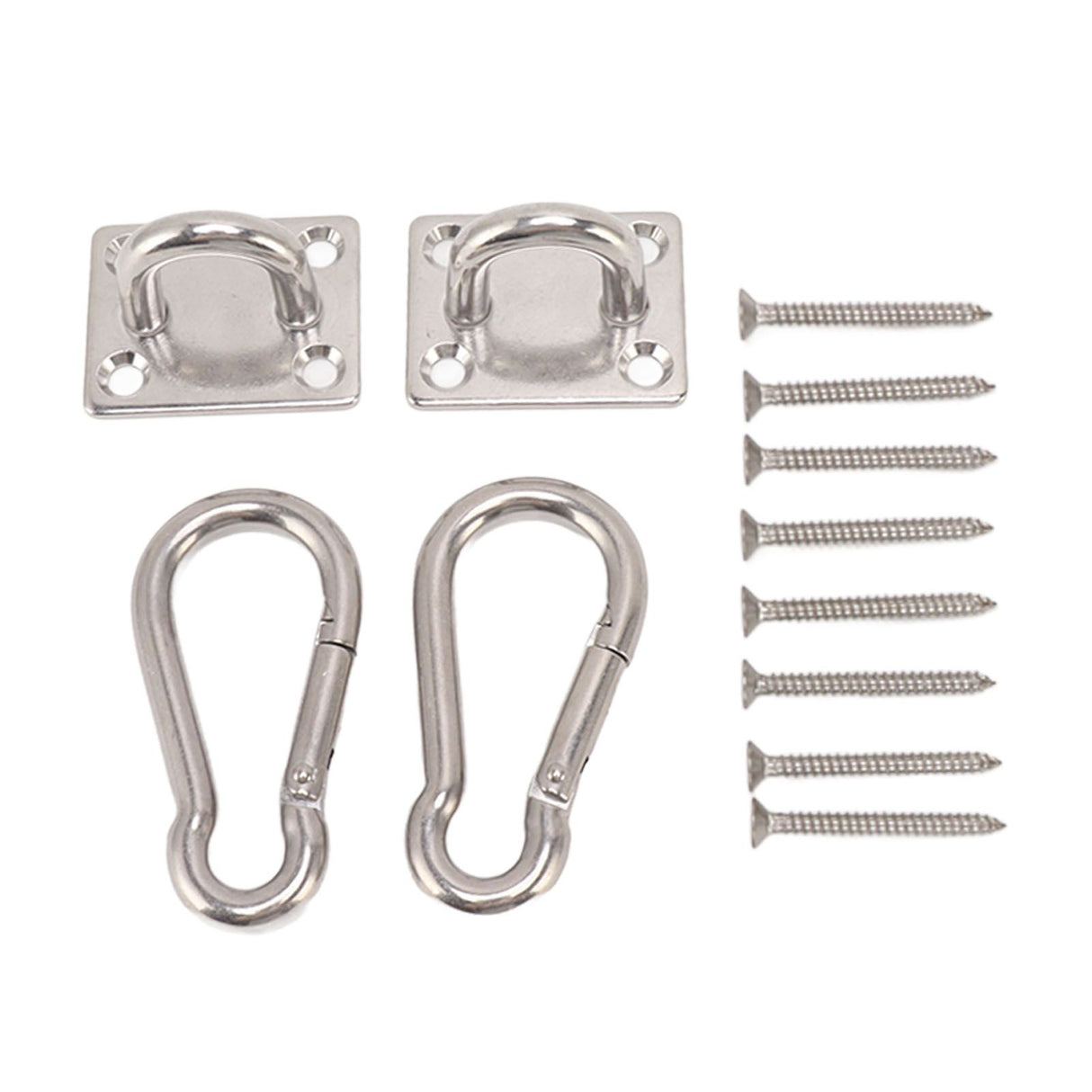 200kg Outdoor Swing Hook Set with Square Door Buckle Spring Hook 304 Stainless Steel Hammock Hook Set for Porch Yoga