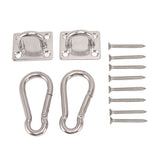200kg Outdoor Swing Hook Set with Square Door Buckle Spring Hook 304 Stainless Steel Hammock Hook Set for Porch Yoga