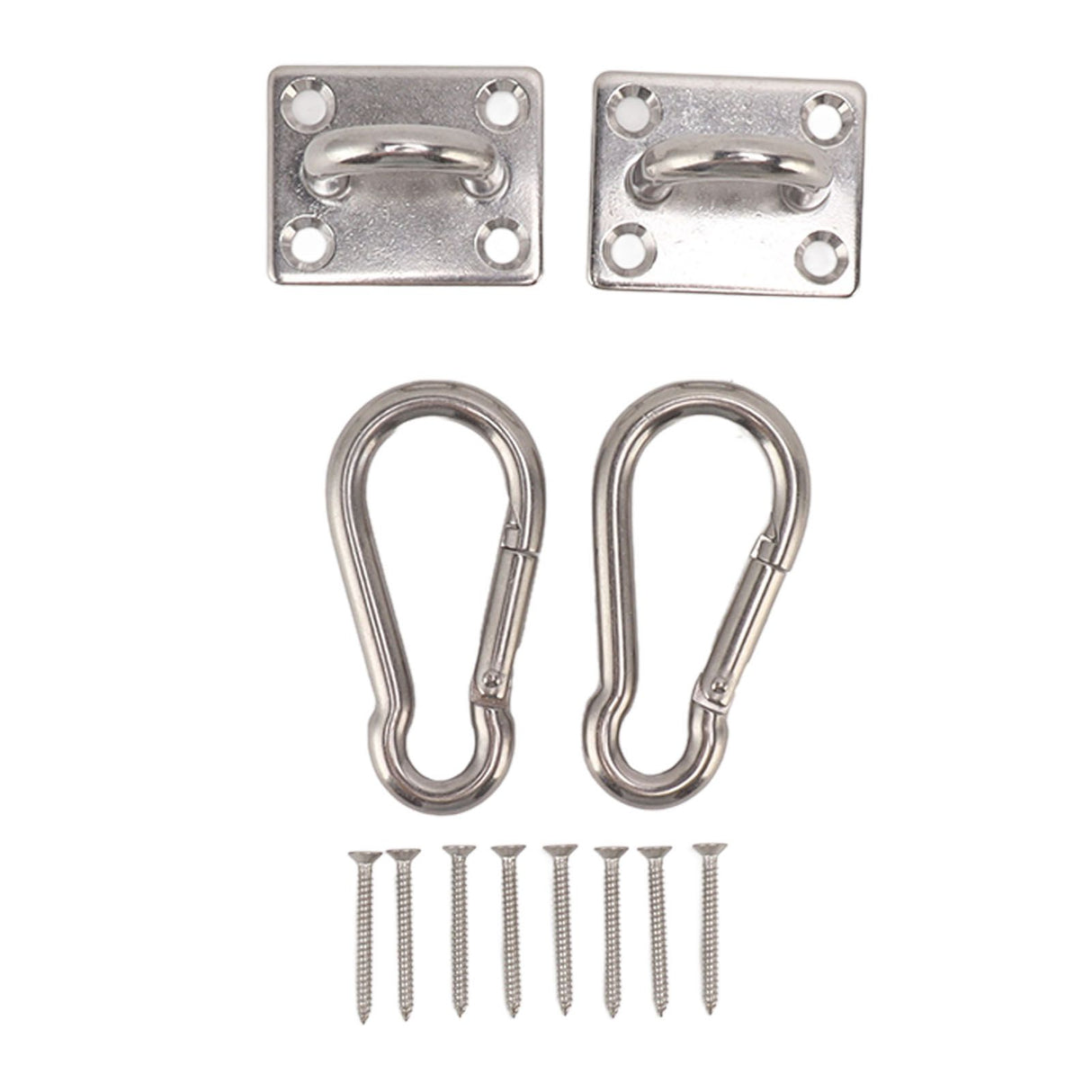 200kg Outdoor Swing Hook Set with Square Door Buckle Spring Hook 304 Stainless Steel Hammock Hook Set for Porch Yoga