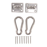 200kg Outdoor Swing Hook Set with Square Door Buckle Spring Hook 304 Stainless Steel Hammock Hook Set for Porch Yoga