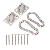 200kg Outdoor Swing Hook Set with Square Door Buckle Spring Hook 304 Stainless Steel Hammock Hook Set for Porch Yoga
