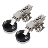 2Set Stainless Steel 201 Cabinet Glass Door Hinge 35 Cup Glass Door Damping Buffer Hinge Straight ArmFull Overlay 18mm - Front View