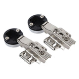 2Set Stainless Steel 201 Cabinet Glass Door Hinge 35 Cup Glass Door Damping Buffer Hinge Straight ArmFull Overlay 18mm