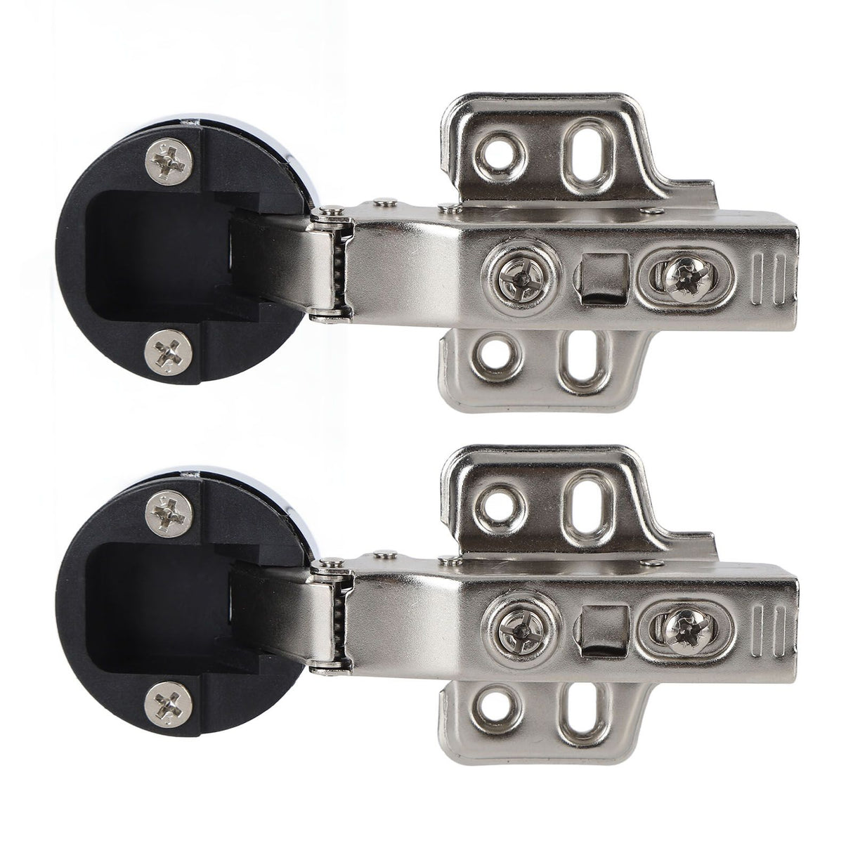 2Set Stainless Steel 201 Cabinet Glass Door Hinge 35 Cup Glass Door Damping Buffer Hinge Straight ArmFull Overlay 18mm