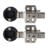 2Set Stainless Steel 201 Cabinet Glass Door Hinge 35 Cup Glass Door Damping Buffer Hinge Straight ArmFull Overlay 18mm