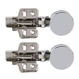 2Set Stainless Steel 201 Cabinet Glass Door Hinge 35 Cup Glass Door Damping Buffer Hinge Straight ArmFull Overlay 18mm - Close-Up Angle