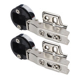 2Set Stainless Steel 201 Cabinet Glass Door Hinge 35 Cup Glass Door Damping Buffer Hinge Straight ArmFull Overlay 18mm