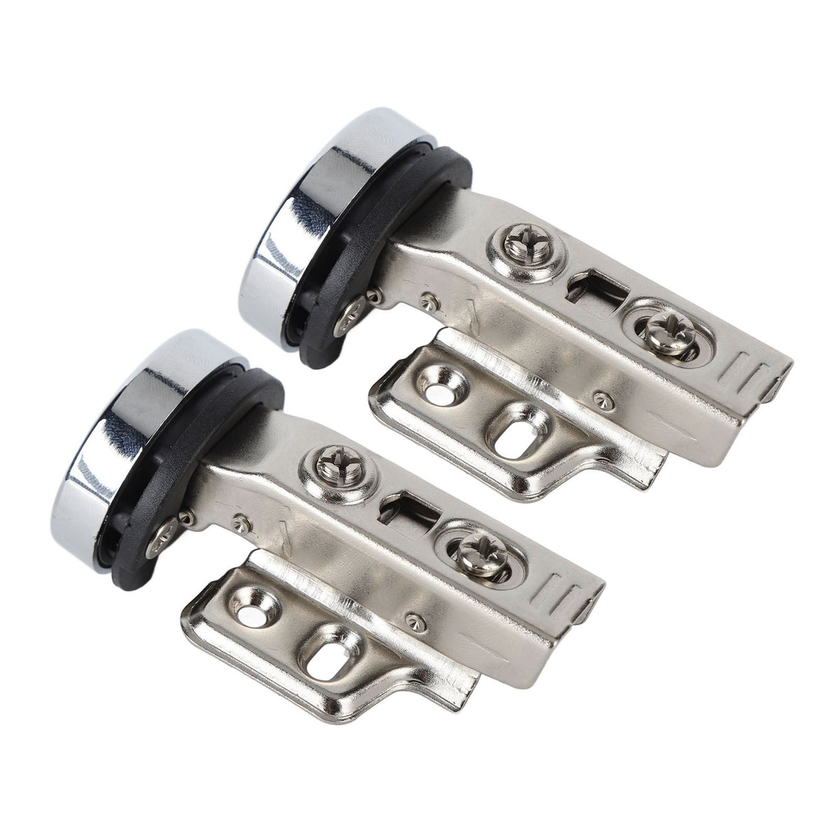 2Set Stainless Steel 201 Cabinet Glass Door Hinge 35 Cup Glass Door Damping Buffer Hinge Straight ArmFull Overlay 18mm
