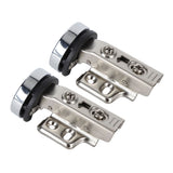 2Set Stainless Steel 201 Cabinet Glass Door Hinge 35 Cup Glass Door Damping Buffer Hinge Straight ArmFull Overlay 18mm