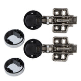 2Set Stainless Steel 201 Cabinet Glass Door Hinge 35 Cup Glass Door Damping Buffer Hinge Straight ArmFull Overlay 18mm - Extra Image