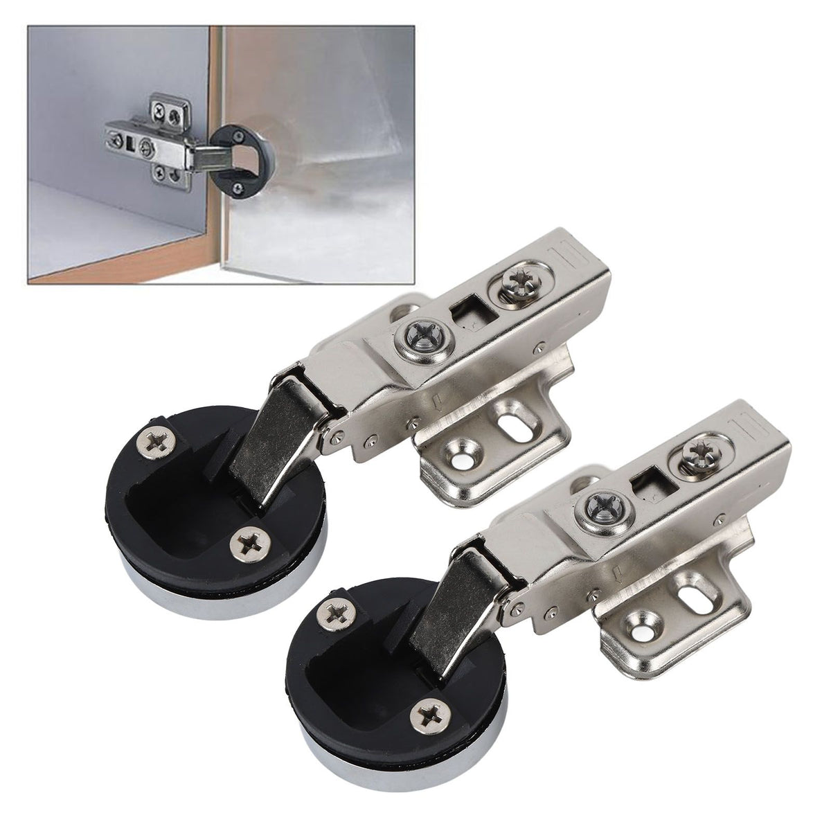 2Set Stainless Steel 201 Cabinet Glass Door Hinge 35 Cup Glass Door Damping Buffer Hinge Straight ArmFull Overlay 18mm