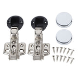 2Set Stainless Steel 201 Cabinet Glass Door Hinge 35 Cup Glass Door Damping Buffer Hinge Large Bend Insert