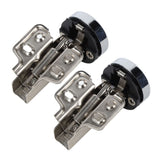 2Set Stainless Steel 201 Cabinet Glass Door Hinge 35 Cup Glass Door Damping Buffer Hinge Large Bend Insert - Front View