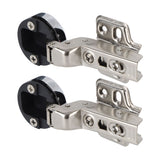 2Set Stainless Steel 201 Cabinet Glass Door Hinge 35 Cup Glass Door Damping Buffer Hinge Large Bend Insert - 45-Degree Angle