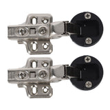 2Set Stainless Steel 201 Cabinet Glass Door Hinge 35 Cup Glass Door Damping Buffer Hinge Large Bend Insert