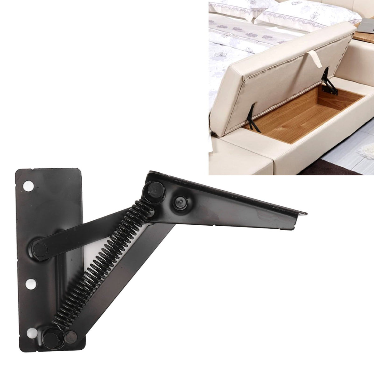 80 Degrees Shear Hinge Cold Rolled Steel Foldable Upturned Support Hinge for Cabinet Doors Bed Sofa