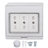 Waterproof Wall Socket IP55 Dustproof Flame Retardant Housing 3 Port Wall Outlet for Outdoor Italian Plug 110‑250V