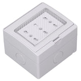 Waterproof Wall Socket IP55 Dustproof Flame Retardant Housing 3 Port Wall Outlet for Outdoor Italian Plug 110‑250V - Front View