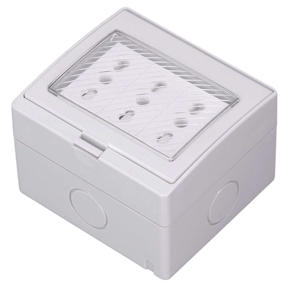 Waterproof Wall Socket IP55 Dustproof Flame Retardant Housing 3 Port Wall Outlet for Outdoor Italian Plug 110‑250V