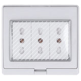 Waterproof Wall Socket IP55 Dustproof Flame Retardant Housing 3 Port Wall Outlet for Outdoor Italian Plug 110‑250V