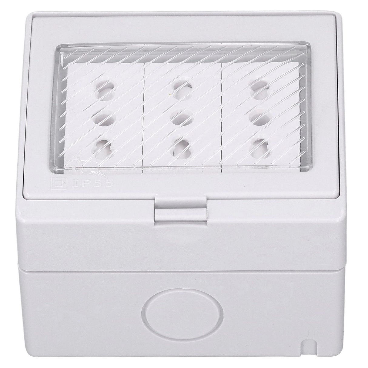 Waterproof Wall Socket IP55 Dustproof Flame Retardant Housing 3 Port Wall Outlet for Outdoor Italian Plug 110‑250V