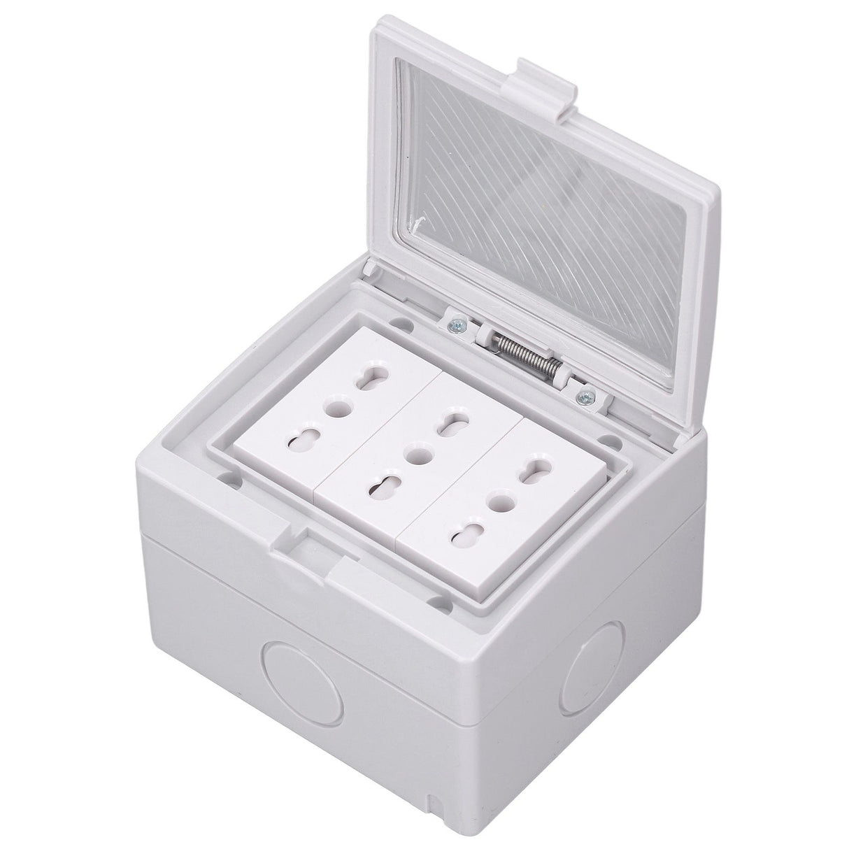 Waterproof Wall Socket IP55 Dustproof Flame Retardant Housing 3 Port Wall Outlet for Outdoor Italian Plug 110‑250V