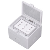Waterproof Wall Socket IP55 Dustproof Flame Retardant Housing 3 Port Wall Outlet for Outdoor Italian Plug 110‑250V - Rear View