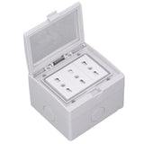 Waterproof Wall Socket IP55 Dustproof Flame Retardant Housing 3 Port Wall Outlet for Outdoor Italian Plug 110‑250V