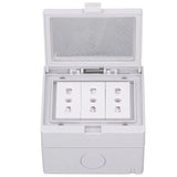 Waterproof Wall Socket IP55 Dustproof Flame Retardant Housing 3 Port Wall Outlet for Outdoor Italian Plug 110‑250V