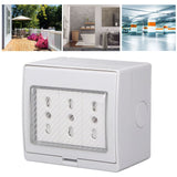 Waterproof Wall Socket IP55 Dustproof Flame Retardant Housing 3 Port Wall Outlet for Outdoor Italian Plug 110‑250V