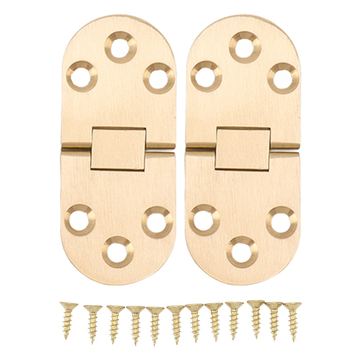 2 Sets Folding Flip Top Hinge Rustproof Round Edge 180 Degree Brass Flap Hinge with Screws for Folding Table Sewing Machine 2.0mm/0.08in