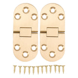 2 Sets Folding Flip Top Hinge Rustproof Round Edge 180 Degree Brass Flap Hinge with Screws for Folding Table Sewing Machine 2.0mm/0.08in