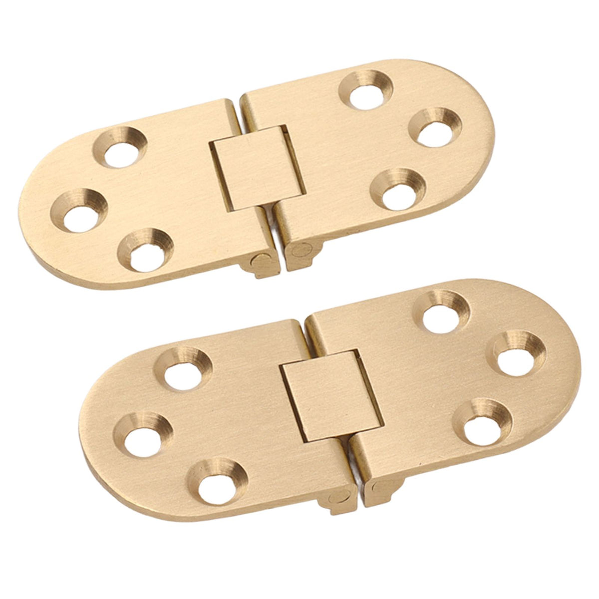 2 Sets Folding Flip Top Hinge Rustproof Round Edge 180 Degree Brass Flap Hinge with Screws for Folding Table Sewing Machine 2.0mm/0.08in