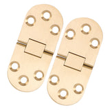 2 Sets Folding Flip Top Hinge Rustproof Round Edge 180 Degree Brass Flap Hinge with Screws for Folding Table Sewing Machine 2.0mm/0.08in - Rear View