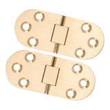 2 Sets Folding Flip Top Hinge Rustproof Round Edge 180 Degree Brass Flap Hinge with Screws for Folding Table Sewing Machine 2.0mm/0.08in