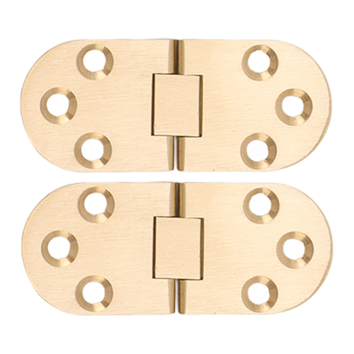 2 Sets Folding Flip Top Hinge Rustproof Round Edge 180 Degree Brass Flap Hinge with Screws for Folding Table Sewing Machine 2.0mm/0.08in