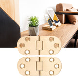 2 Sets Folding Flip Top Hinge Rustproof Round Edge 180 Degree Brass Flap Hinge with Screws for Folding Table Sewing Machine 2.0mm/0.08in