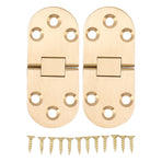 2 Sets Folding Flip Top Hinge Rustproof Round Edge 180 Degree Brass Flap Hinge with Screws for Folding Table Sewing Machine 2.5mm/0.10in