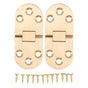 2 Sets Folding Flip Top Hinge Rustproof Round Edge 180 Degree Brass Flap Hinge with Screws for Folding Table Sewing Machine 2.5mm/0.10in