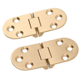 2 Sets Folding Flip Top Hinge Rustproof Round Edge 180 Degree Brass Flap Hinge with Screws for Folding Table Sewing Machine 2.5mm/0.10in