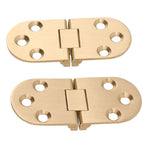 2 Sets Folding Flip Top Hinge Rustproof Round Edge 180 Degree Brass Flap Hinge with Screws for Folding Table Sewing Machine 2.5mm/0.10in