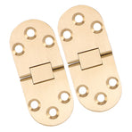 2 Sets Folding Flip Top Hinge Rustproof Round Edge 180 Degree Brass Flap Hinge with Screws for Folding Table Sewing Machine 2.5mm/0.10in