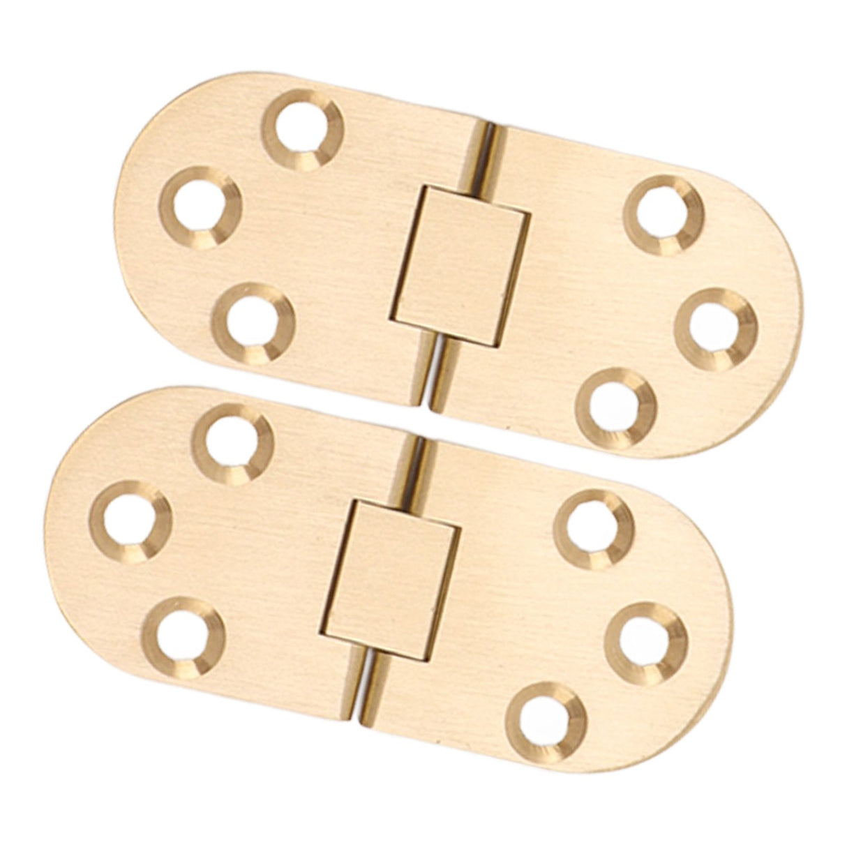 2 Sets Folding Flip Top Hinge Rustproof Round Edge 180 Degree Brass Flap Hinge with Screws for Folding Table Sewing Machine 2.5mm/0.10in