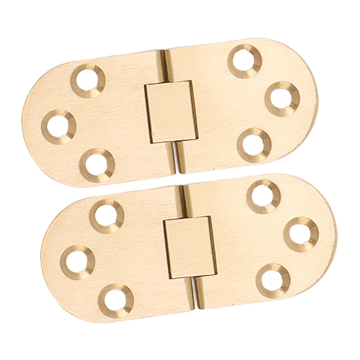 2 Sets Folding Flip Top Hinge Rustproof Round Edge 180 Degree Brass Flap Hinge with Screws for Folding Table Sewing Machine 2.5mm/0.10in