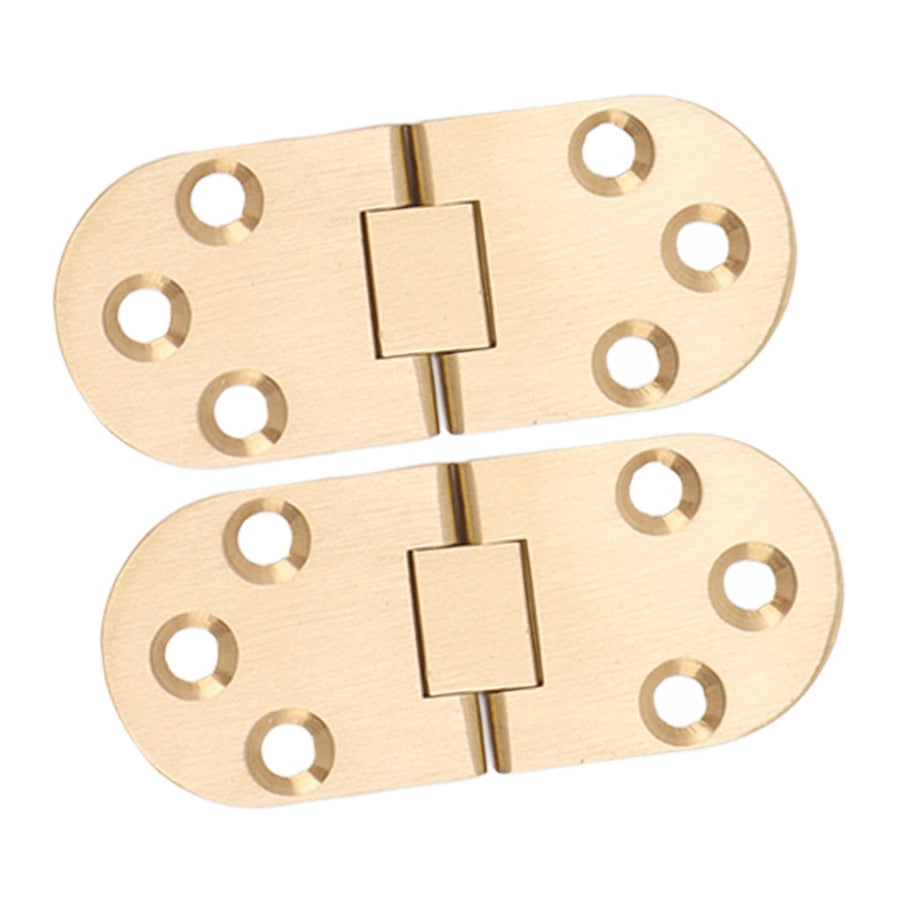 2 Sets Folding Flip Top Hinge Rustproof Round Edge 180 Degree Brass Flap Hinge with Screws for Folding Table Sewing Machine 2.5mm/0.10in