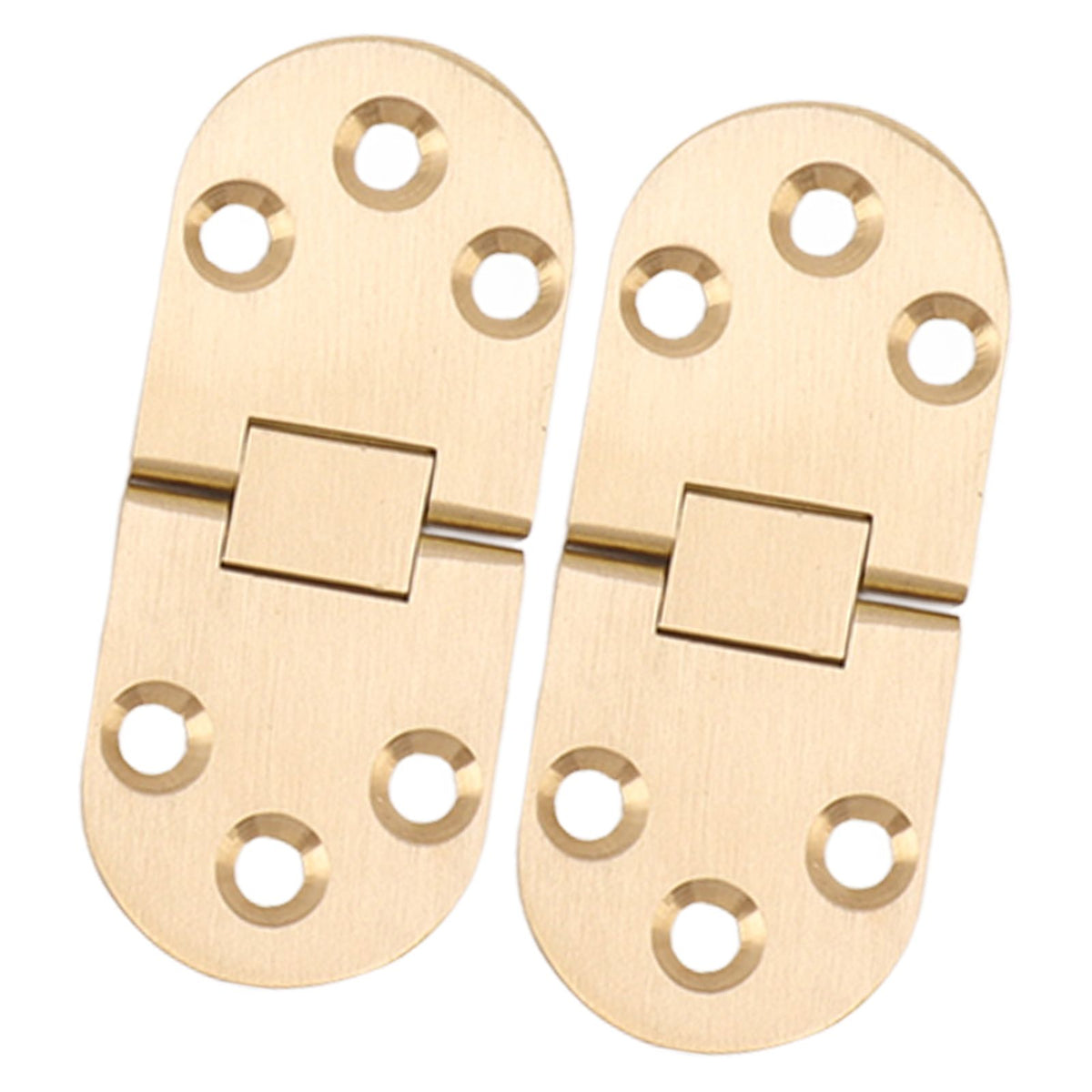 2 Sets Folding Flip Top Hinge Rustproof Round Edge 180 Degree Brass Flap Hinge with Screws for Folding Table Sewing Machine 2.5mm/0.10in