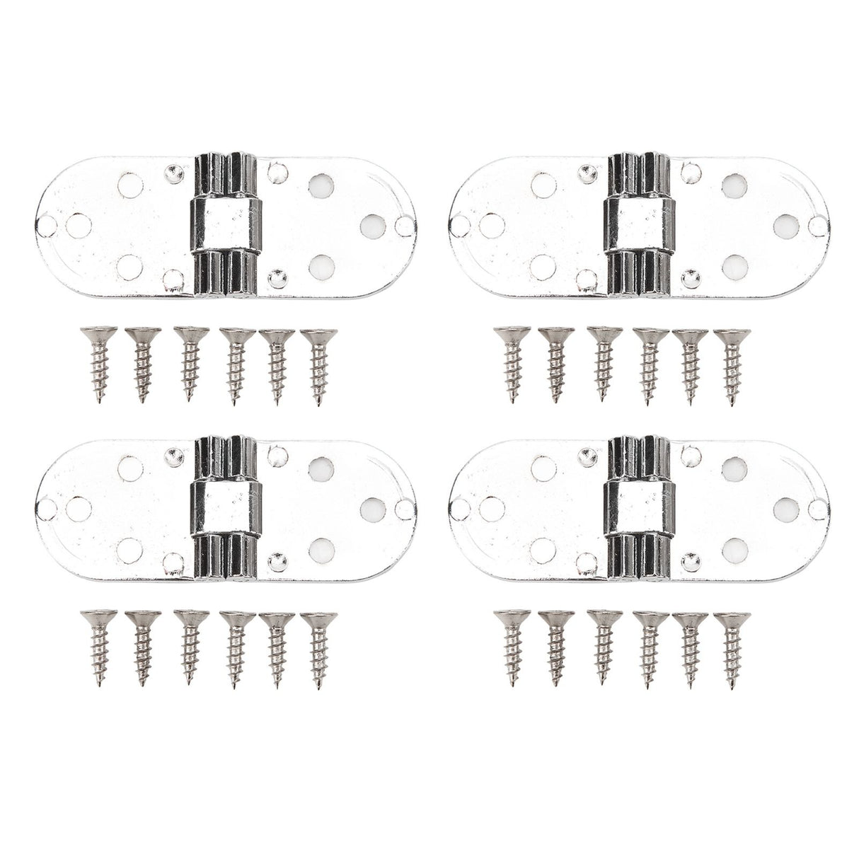 4 Sets 180 Degree Flap Hinge 0.09in Thickness Metal Folding Flip Top Hinge for Folding Table Sewing Machine Bright Chrome