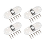 4 Sets 180 Degree Flap Hinge 0.09in Thickness Metal Folding Flip Top Hinge for Folding Table Sewing Machine Bright Chrome - Front View