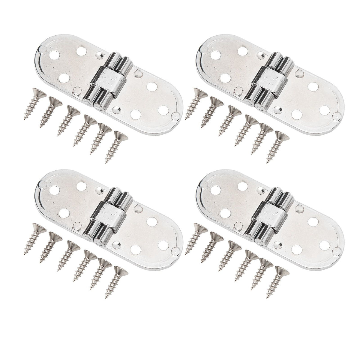 4 Sets 180 Degree Flap Hinge 0.09in Thickness Metal Folding Flip Top Hinge for Folding Table Sewing Machine Bright Chrome